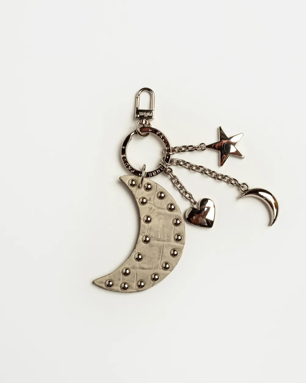 Llavero Charm Starry Night en cuero grabado croco