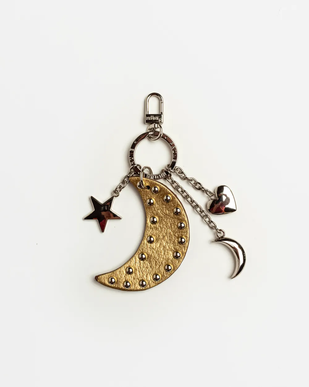 Llavero Charm Starry Night en cuero graneado metalizado