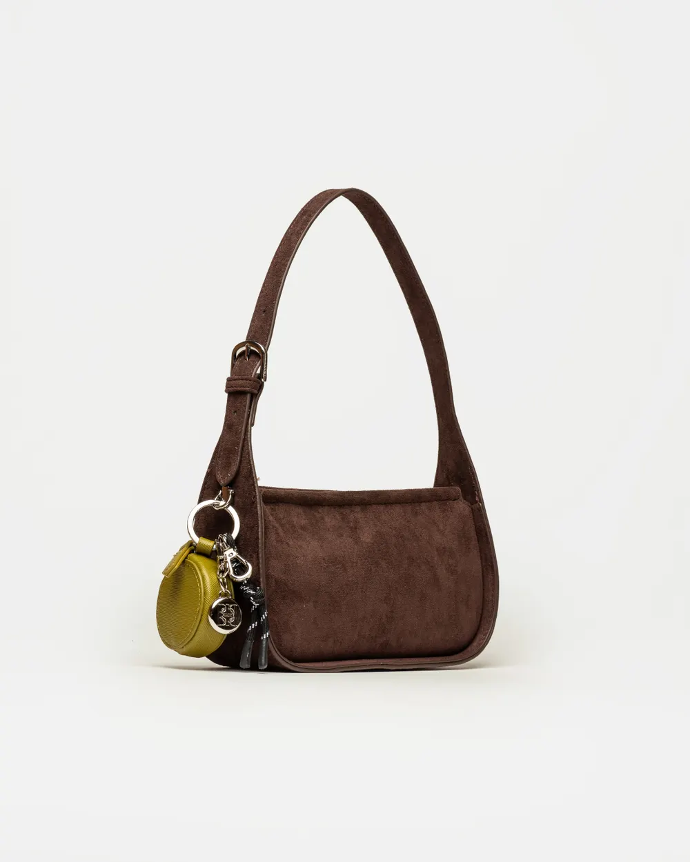 Llavero Charm Round en efecto cuero