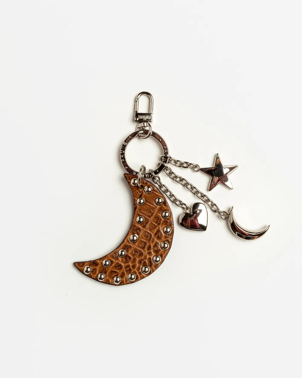 Llavero Charm Starry Night en cuero grabado croco