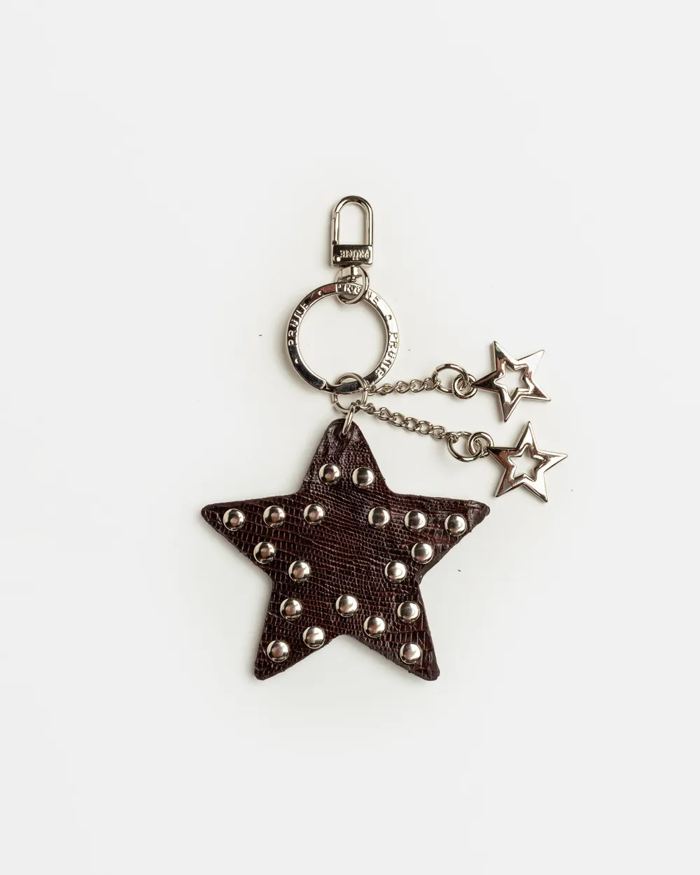 Llavero Charm Kenia en cuero snake bitono